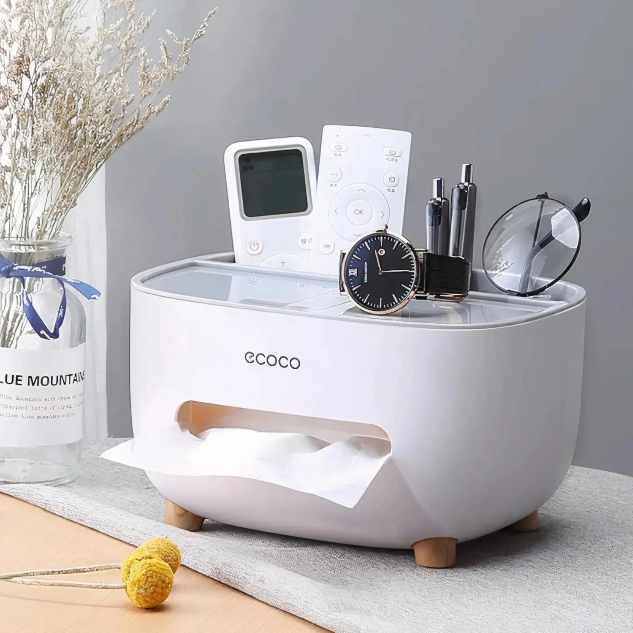 Ecoco Tissue Box with Storage Drawer